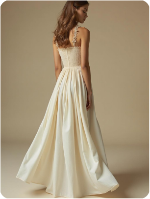 Cream wedding gown
